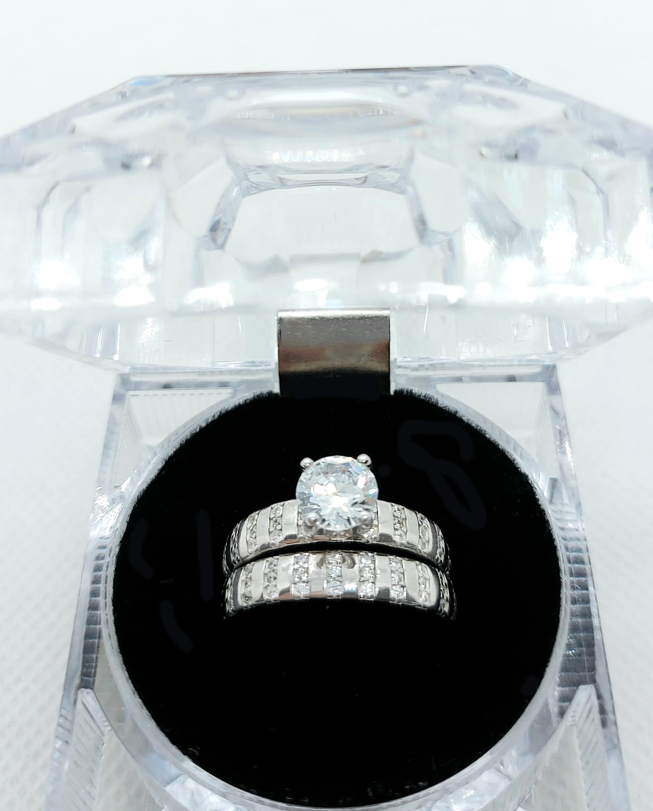 2PC Silver Wedding Ring